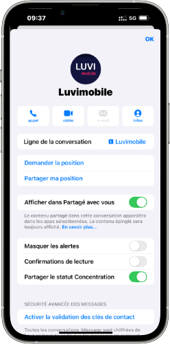 Désactiver individuellement pour certains contacts la confirmation de lecture Lu sur iPhone​