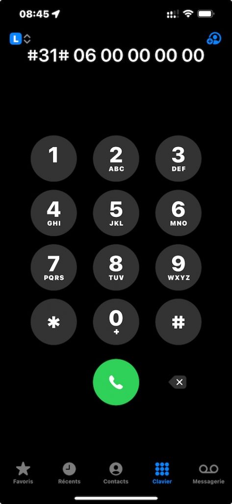 comment appeler en masqué sur iphone
